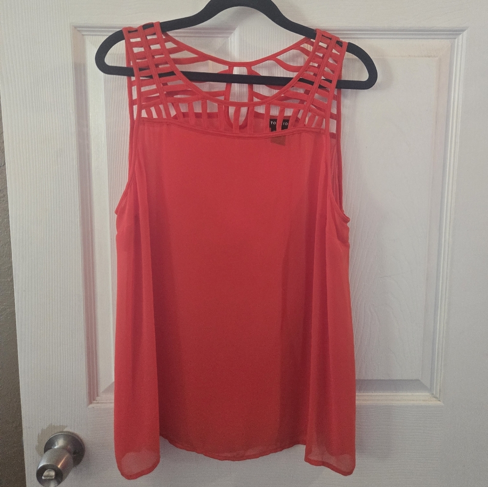 Torrid Women’s Coral Cage-Detail Sleeveless Top